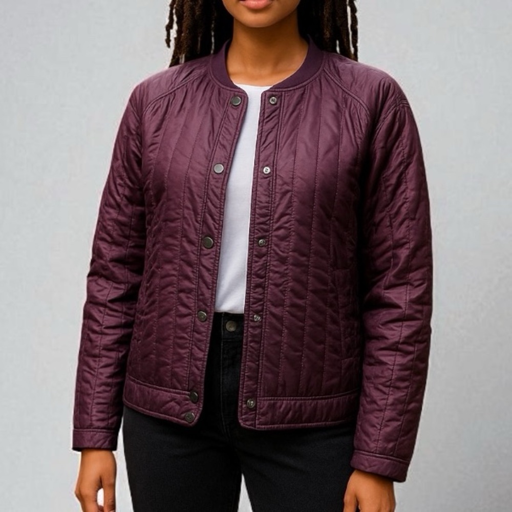 KIT & ACE Keep Pedalling Reversable Jacket In Plum | Size L